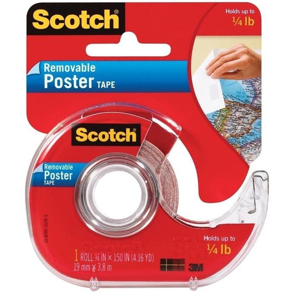 Scotch 109 Poster Tape, 150 in L, 34 in W, Clear 109-6